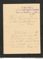 k.k. naturhistorisches Hofmuseum, Intendanzakten 1885-1896 (Hauer), Aktenzahl Z.584/1893, Seite 0